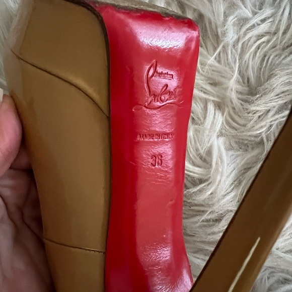 Christian Louboutin platform Bianca 140 patent nude, red sole, size 6/36 - Picture 4 of 8